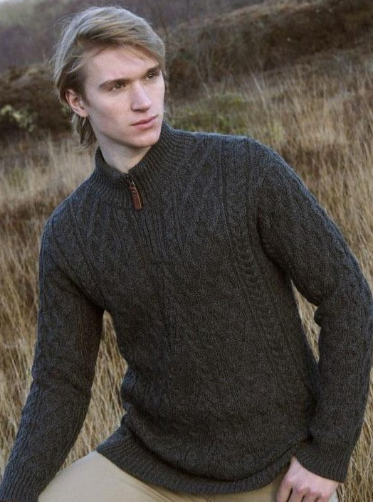 Mens wool outlet sweater with zipper