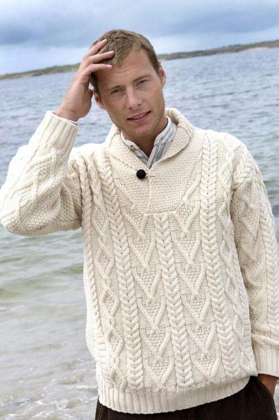 Mens Shawl Collar Sweater – Kenny Woollen Mills - Main Image